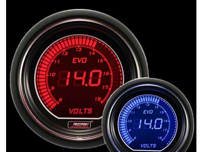 Prosport 52mm EVO Series Digital Volt Gauge; Electrical; Green/White (Universal; Some Adaptation May Be Required)