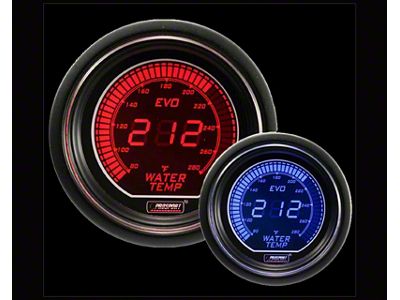 Prosport 52mm EVO Series Digital Water Temperature Gauge; Electrical; Blue/Red (Universal; Some Adaptation May Be Required)
