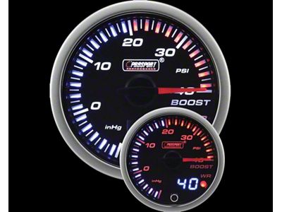 Prosport 52mm JDM Series Dual Display Boost Gauge; Electrical; Amber/White (Universal; Some Adaptation May Be Required)