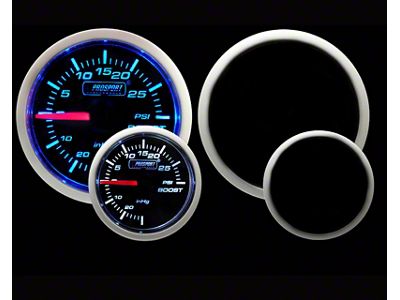 Prosport 52mm Performance Series Boost Gauge; Mechanical; 30 PSI; Blue/White (Universal; Some Adaptation May Be Required)