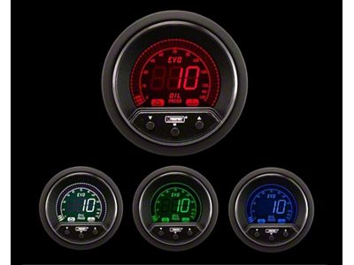 Prosport 52mm Premium EVO Series Oil Pressure Gauge; Electrical; Blue/Red/Green/White (Universal; Some Adaptation May Be Required)