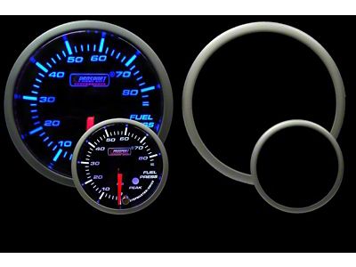 Prosport 52mm Premium Series Fuel Pressure Gauge; Electrical; Blue/White (Universal; Some Adaptation May Be Required)