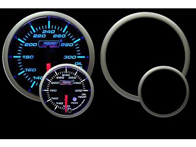 Prosport 52mm Premium Series Oil Temperature Gauge; Electrical; Blue/White (Universal; Some Adaptation May Be Required)