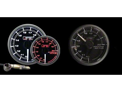 Prosport 52mm Premium Series White Pointer Wideband Air/Fuel Ratio Gauge; Amber/White (Universal; Some Adaptation May Be Required)