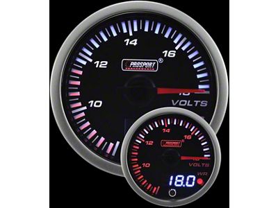 Prosport 60mm JDM Series Dual Display Volt Gauge; Electrical; Amber/White (Universal; Some Adaptation May Be Required)