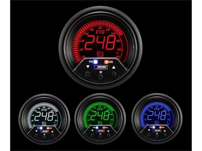 Prosport 60mm Premium EVO Series Oil Temperature Gauge; Quad Color (Universal; Some Adaptation May Be Required)