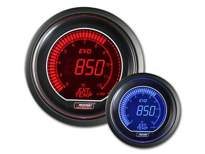 Prosport 52mm EVO Metric Series Exhaust Gas Temperature Gauge; Electrical; Blue/Red (Universal; Some Adaptation May Be Required)