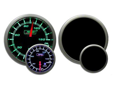 Prosport 52mm Premium Series Oil Pressure Gauge; Electrical; 0-150 PSI; Green/White (Universal; Some Adaptation May Be Required)
