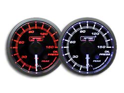 Prosport 52mm Premium Series White Pointer Oil Pressure Gauge; Electrical; Amber/White (Universal; Some Adaptation May Be Required)
