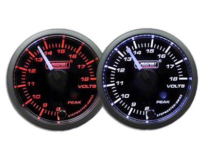 Prosport 52mm Premium Series White Pointer Volt Gauge; Electrical; Amber/White (Universal; Some Adaptation May Be Required)