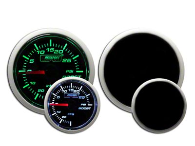 Prosport 52mm Performance Series Boost Gauge; Mechanical; 30 PSI; Green/White (Universal; Some Adaptation May Be Required)