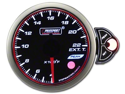 Prosport 52mm Halo Premium Series Exhaust Gas Temperature Gauge; Electrical; Blue/White/Amber (Universal; Some Adaptation May Be Required)