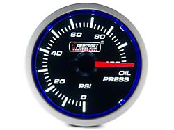 Prosport 52mm Performance Series Oil Pressure Gauge; Electrical; Blue/White (Universal; Some Adaptation May Be Required)