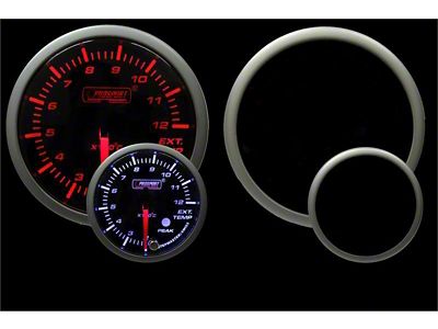 Prosport 52mm Metric Premium Series Exhaust Gas Temperature Gauge; Amber/White (Universal; Some Adaptation May Be Required)