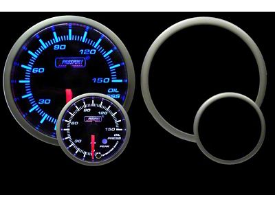 Prosport 52mm Premium Series Oil Pressure Gauge; Electrical; 0-150 PSI; Blue/White (Universal; Some Adaptation May Be Required)