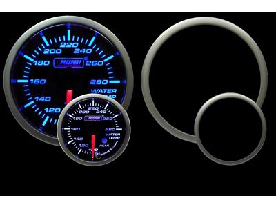 Prosport 52mm Premium Series Water Temperature Gauge; Electrical; Blue/White (Universal; Some Adaptation May Be Required)