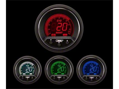 Prosport 52mm Premium EVO Series Evo Boost Gauge; Electrical; 35 PSI; Blue/Red/Green/White (Universal; Some Adaptation May Be Required)