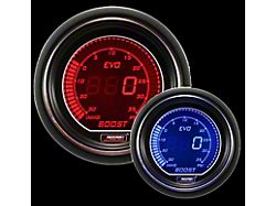Prosport 52mm EVO Series Boost Gauge; Electrical; 35 PSI; Blue/Red (Universal; Some Adaptation May Be Required)
