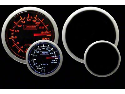 Prosport 52mm Performance Series Exhaust Gas Temperature Gauge; Electrical; Amber/White (Universal; Some Adaptation May Be Required)