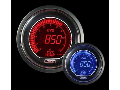 Prosport 52mm EVO Metric Series Exhaust Gas Temperature Gauge; Electrical; Blue/Red (Universal; Some Adaptation May Be Required)