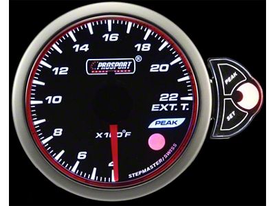Prosport 52mm Halo Premium Series Exhaust Gas Temperature Gauge; Electrical; Blue/White/Amber (Universal; Some Adaptation May Be Required)