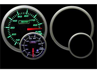 Prosport 52mm Premium Series Fuel Pressure Gauge; Electrical; Green/White (Universal; Some Adaptation May Be Required)