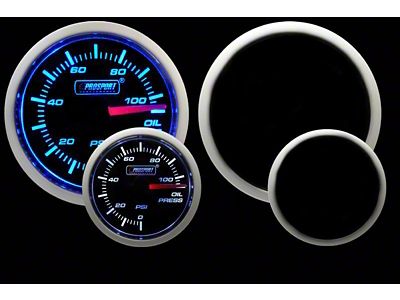Prosport 52mm Performance Series Oil Pressure Gauge; Electrical; Blue/White (Universal; Some Adaptation May Be Required)