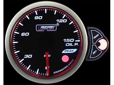 Prosport 52mm Halo Premium Series Oil Pressure Gauge; Electrical; Blue/White/Amber (Universal; Some Adaptation May Be Required)