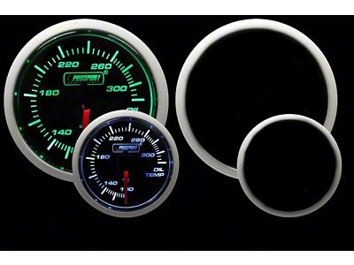 Prosport 52mm Performance Series Oil Temperature Gauge; Green/White (Universal; Some Adaptation May Be Required)