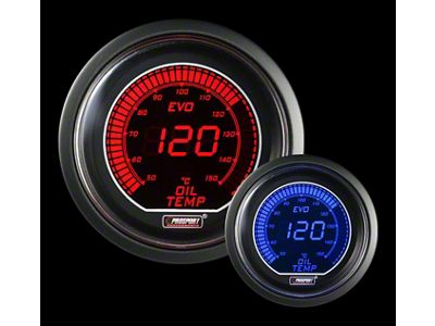 Prosport 52mm EVO Metric Series Celsius Oil Temperature Gauge; Electrical; Blue/Red (Universal; Some Adaptation May Be Required)