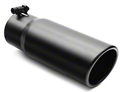 C&L Rolled End Round Exhaust Tip; 3.50-Inch; Black (Fits 3-Inch Tailpipe)