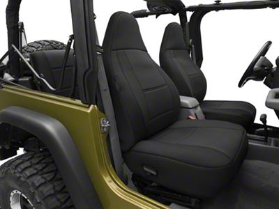 TruShield Neoprene Front and Rear Seat Covers; Black (97-02 Jeep Wrangler TJ)