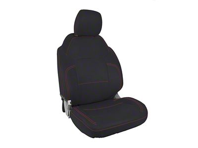PRP Front Seat Covers; Black with Red Stitching (21-25 Bronco 2-Door)