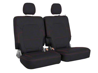PRP Rear Seat Cover; Black with Red Stitching (21-25 Bronco 2-Door)