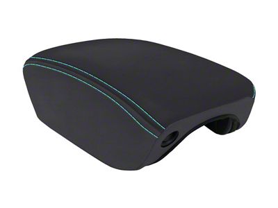 PRP Center Console Cover; Black and Teal Vinyl (20-25 Jeep Gladiator JT)