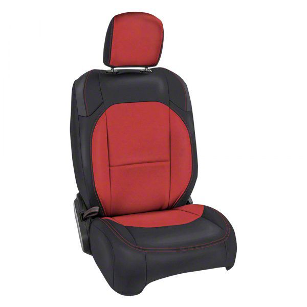 PRP Jeep Gladiator Front Seat Covers; Black and Red B04005 (2024 Jeep