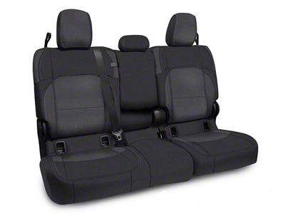 PRP Rear Bench Seat Cover; Black and Gray (20-25 Jeep Gladiator JT w/ Leather Interior)