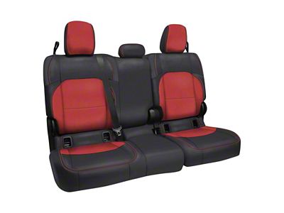 PRP Rear Bench Seat Cover; Black and Red (20-25 Jeep Gladiator JT w/ Cloth Interior)