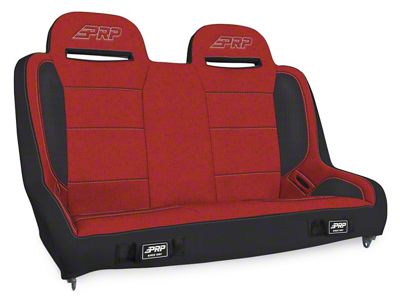 PRP Elite Series Rear Bench Seat; Red (07-25 Jeep Wrangler JK & JL 4-Door)