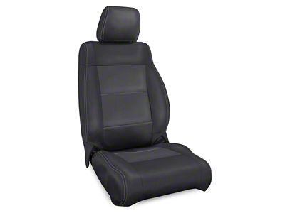 PRP Front Seat Covers; Black and Gray (07-10 Jeep Wrangler JK)
