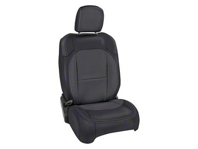 PRP Front Seat Covers; Black and Gray (18-25 Jeep Wrangler JL 2-Door, Excluding Rubicon)