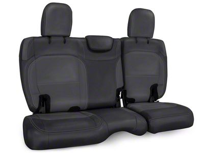 PRP Rear Bench Seat Cover; Black and Gray (18-25 Jeep Wrangler JL 4-Door w/ Cloth Interior)