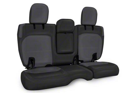 PRP Rear Bench Seat Cover; Black and Gray (18-25 Jeep Wrangler JL 4-Door w/ Leather Interior)