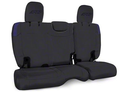 PRP Rear Bench Seat Cover; Black and Purple Vinyl (18-25 Jeep Wrangler JL 2-Door)