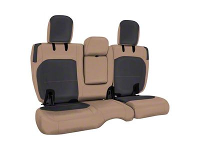 PRP Rear Bench Seat Cover; Black and Tan (18-25 Jeep Wrangler JL 4-Door w/ Leather Interior)