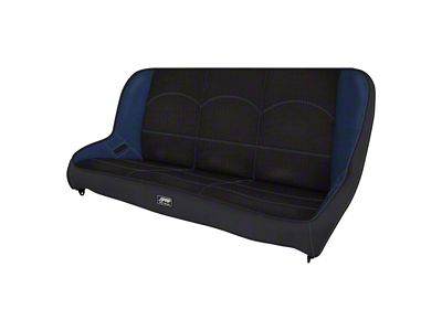 PRP Rear Suspension Bench Seat; Black and Blue (07-18 Jeep Wrangler JK 4-Door)