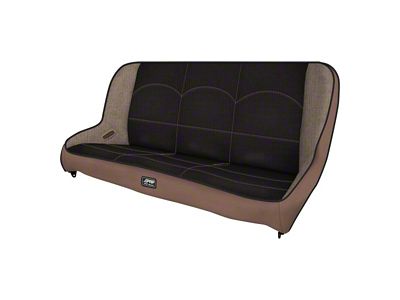 PRP Rear Suspension Bench Seat; Tan and Black (07-18 Jeep Wrangler JK 4-Door)