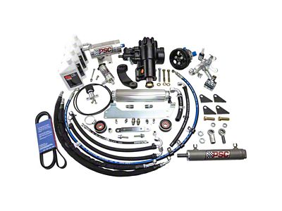 PSC Motorsports Cylinder Assist Steering Kit for 6.75-Inch Lock to Lock Front Axle and 1.75-Inch Tie Rod Clamp (18-25 2.0L Jeep Wrangler JL w/o eTorque)