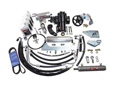 PSC Motorsports Cylinder Assist Steering Kit for 6.75-Inch Lock to Lock Front Axle and 1.625-Inch Tie Rod Clamp (18-20 3.6L Jeep Wrangler JL)