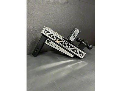 Pul-Z Baller Hauler 2-Inch Receiver Hitch Dual-Ball Mount with Stabilizer Kit and Triangle Stainless Overlays; Intermediate 6-Hole; 12-Inch Drop; Raw (Universal; Some Adaptation May Be Required)